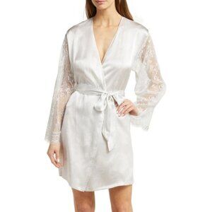 Nordstrom Lace Trim Washable 100% Silk Robe